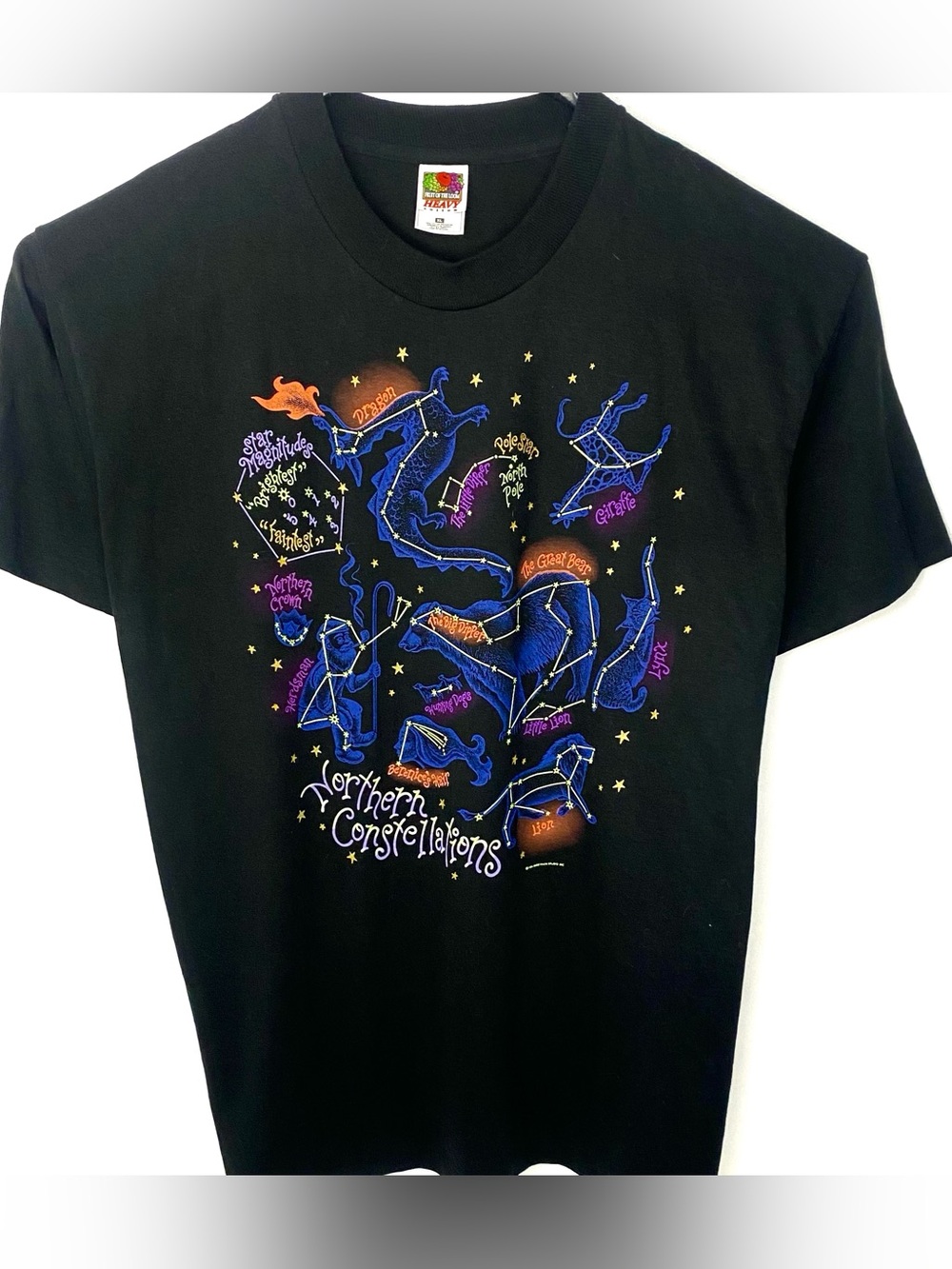 Vintage 90s Anderson Studio Constellations Double Sided Glow In The Dark T Shirt